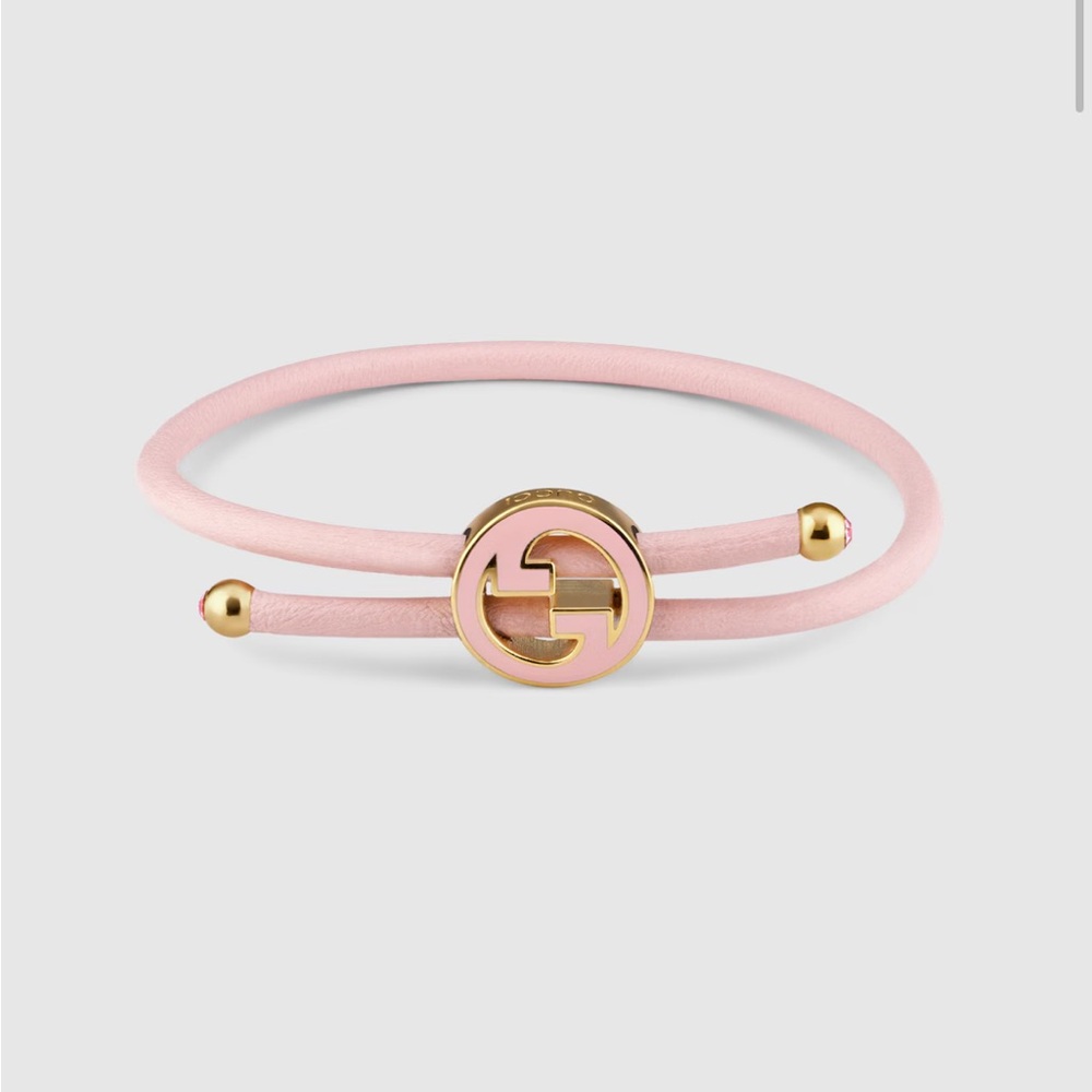 Bracelet with enamel Round Interlocking G